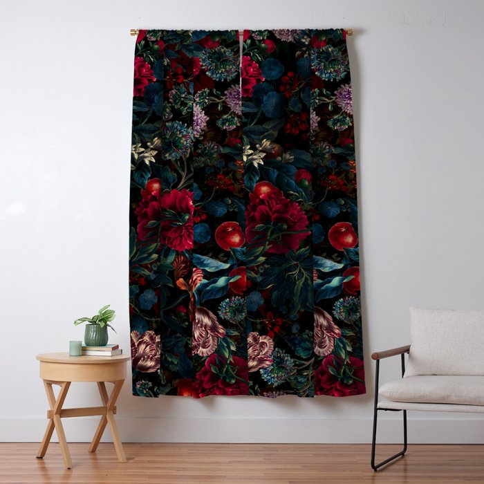 Botanical Night Garden II Window Curtain Gallery Image 5