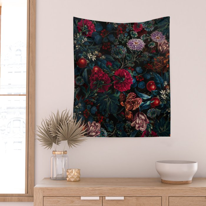 Botanical Night Garden II Wall Tapestry Gallery Image 2