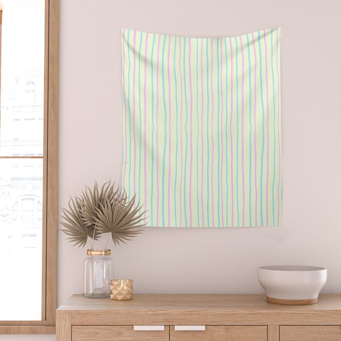 Cotton Candy Stripes Wall Tapestry Gallery Image 2