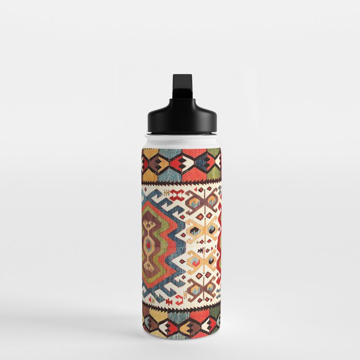 Hotamis  Antique Turkish Konya Turkmen Kilim Rug Print Water Bottle Gallery Image 3