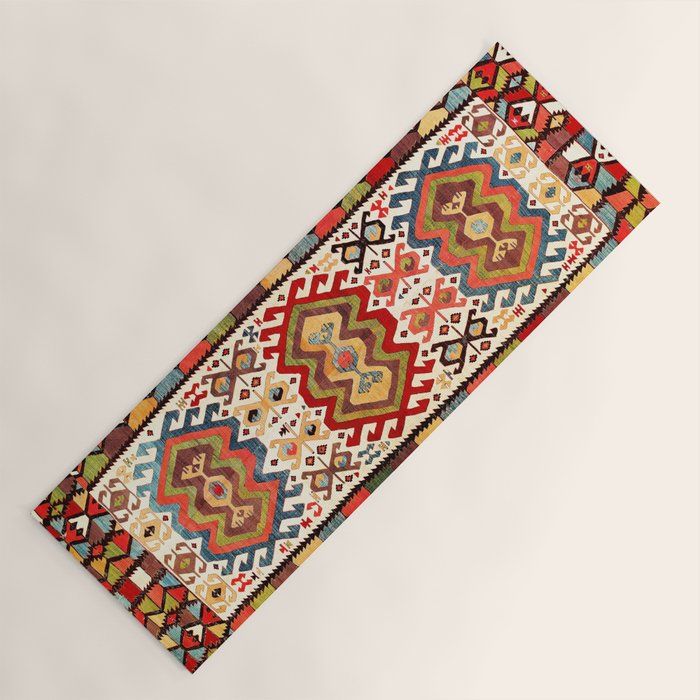 Hotamis  Antique Turkish Konya Turkmen Kilim Rug Print Yoga Mat Gallery Image 1