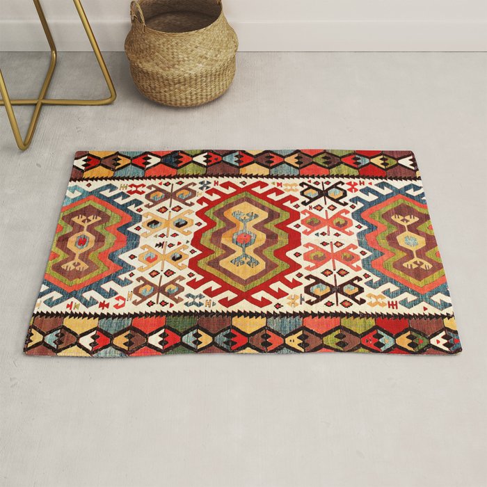 Hotamis  Antique Turkish Konya Turkmen Kilim Rug Print Rug Gallery Image 1