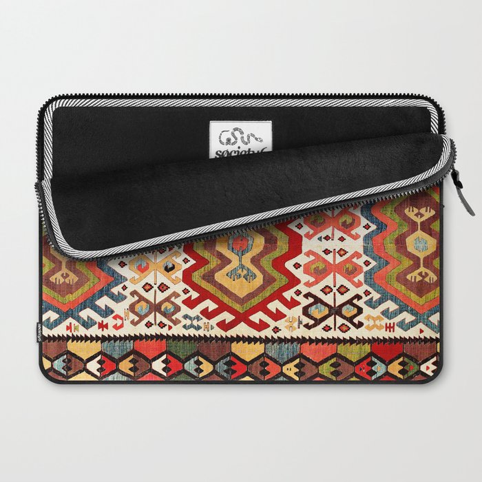 Hotamis  Antique Turkish Konya Turkmen Kilim Rug Print Laptop Sleeve Gallery Image 2