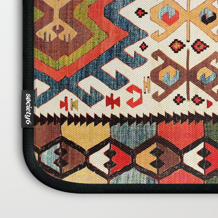 Hotamis  Antique Turkish Konya Turkmen Kilim Rug Print Laptop Sleeve Gallery Image 3
