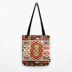 Hotamis  Antique Turkish Konya Turkmen Kilim Rug Print Tote Bag Gallery Image 2