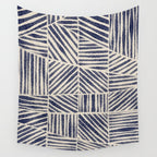 Navy Blue Striped Pattern #1 Wall Tapestry Gallery Image 4