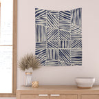Navy Blue Striped Pattern #1 Wall Tapestry Gallery Image 2