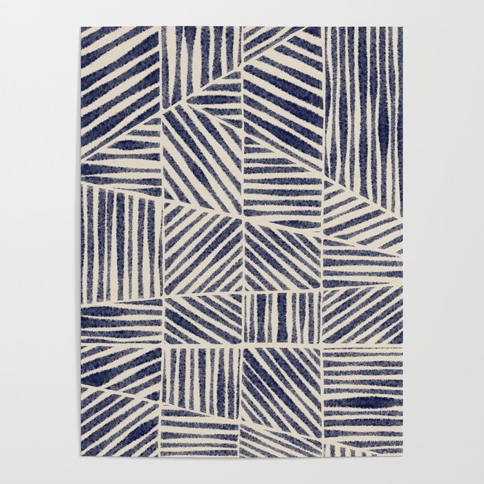 Navy Blue Striped Pattern #1 Poster Gallery Image 4