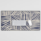 Navy Blue Striped Pattern #1 Desk Mat Gallery Image 1