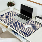 Navy Blue Striped Pattern #1 Desk Mat Gallery Image 2