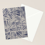 Navy Blue Striped Pattern #1 Stationery Card Gallery Image 2