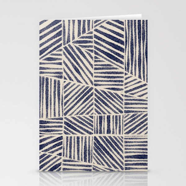 Navy Blue Striped Pattern #1 Stationery Card Gallery Image 2