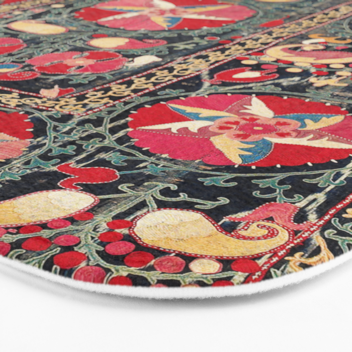 Lakai Suzani Shakhrisyabz Uzbekistan Embroidery Print Bath Mat Gallery Image 3