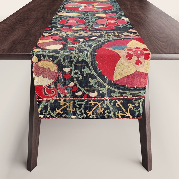 Lakai Suzani Shakhrisyabz Uzbekistan Embroidery Print Table Runner Gallery Image 1