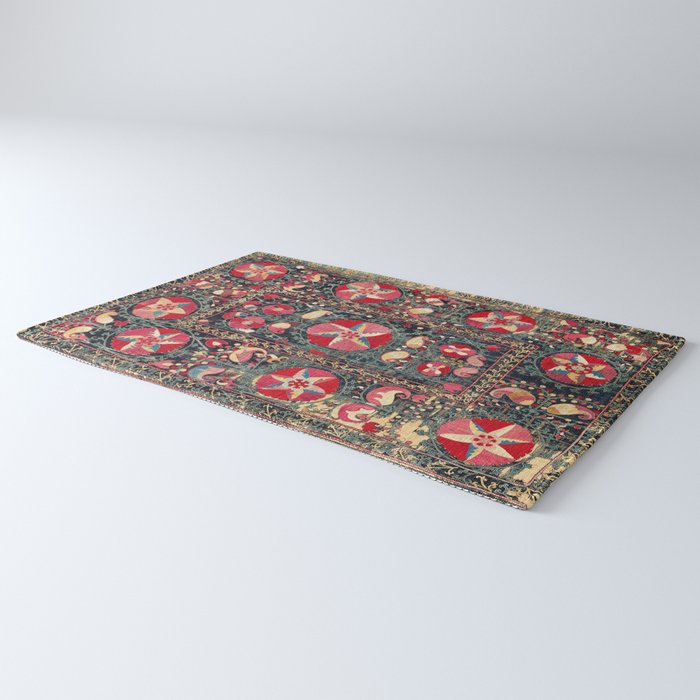 Lakai Suzani Shakhrisyabz Uzbekistan Embroidery Print Rug Gallery Image 3