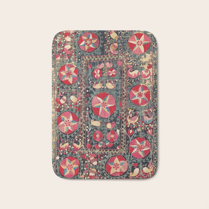 Lakai Suzani Shakhrisyabz Uzbekistan Embroidery Print Bath Mat Gallery Image 1