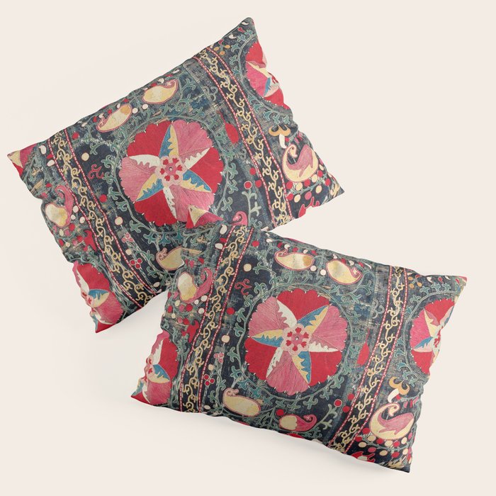 Lakai Suzani Shakhrisyabz Uzbekistan Embroidery Print Pillow Sham Gallery Image 3