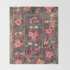 Lakai Suzani Shakhrisyabz Uzbekistan Embroidery Print Throw Blanket Gallery Image 2