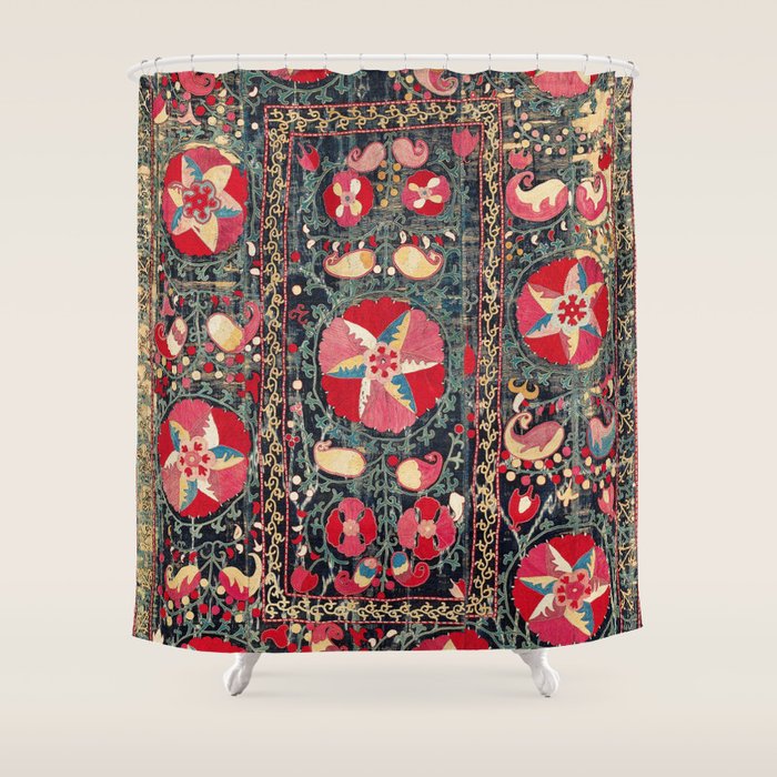 Lakai Suzani Shakhrisyabz Uzbekistan Embroidery Print Shower Curtain Gallery Image 1