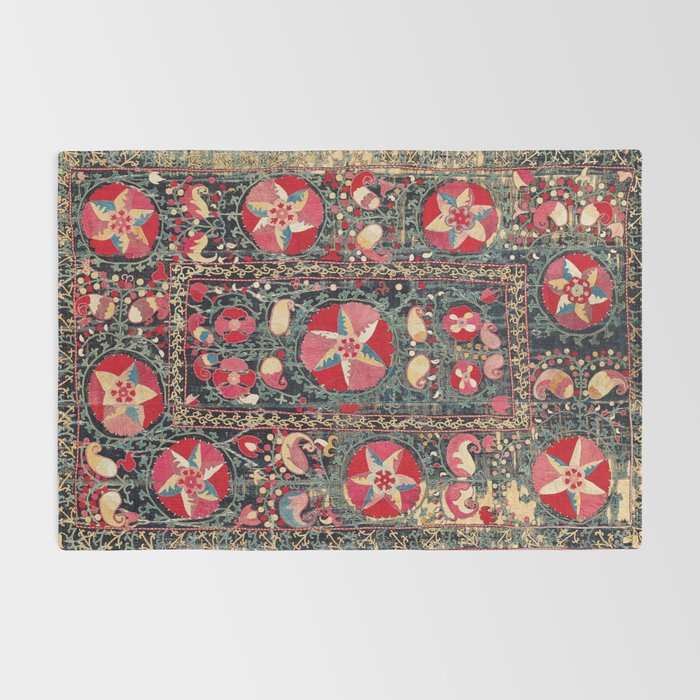 Lakai Suzani Shakhrisyabz Uzbekistan Embroidery Print Rug Gallery Image 2