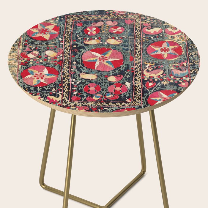 Lakai Suzani Shakhrisyabz Uzbekistan Embroidery Print Side Table Gallery Image 2