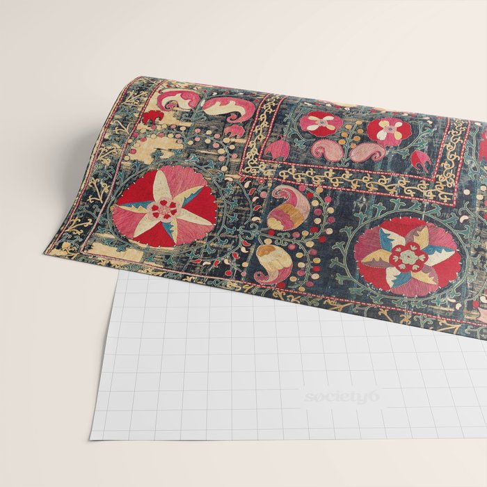 Lakai Suzani Shakhrisyabz Uzbekistan Embroidery Print Wrapping Paper Gallery Image 2