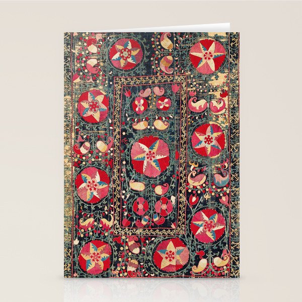 Lakai Suzani Shakhrisyabz Uzbekistan Embroidery Print Stationery Card Gallery Image 2