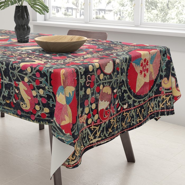 Lakai Suzani Shakhrisyabz Uzbekistan Embroidery Print Tablecloth Gallery Image 3