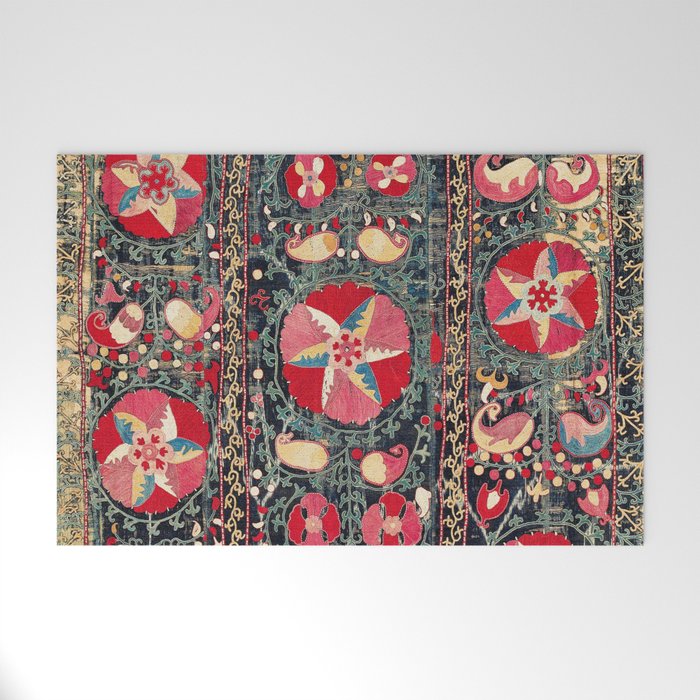 Lakai Suzani Shakhrisyabz Uzbekistan Embroidery Print Welcome Mat Gallery Image 1