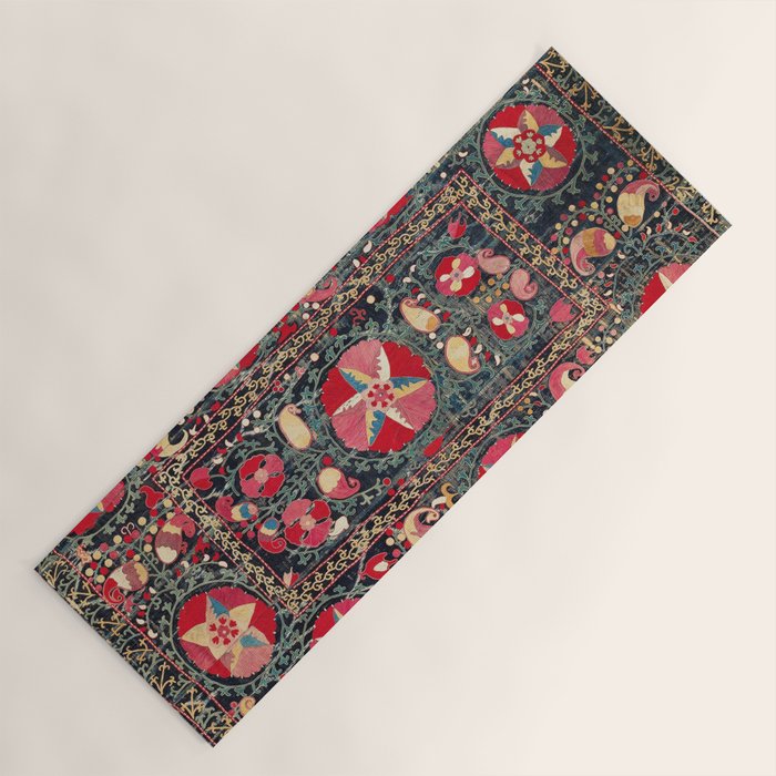 Lakai Suzani Shakhrisyabz Uzbekistan Embroidery Print Yoga Mat Gallery Image 1
