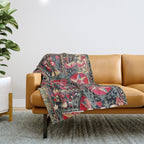 Lakai Suzani Shakhrisyabz Uzbekistan Embroidery Print Throw Blanket Gallery Image 1