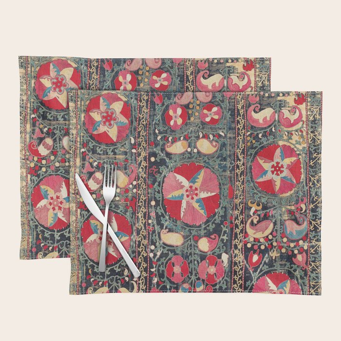 Lakai Suzani Shakhrisyabz Uzbekistan Embroidery Print Placemat Gallery Image 1