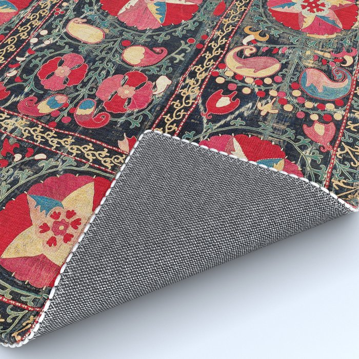 Lakai Suzani Shakhrisyabz Uzbekistan Embroidery Print Rug Gallery Image 4