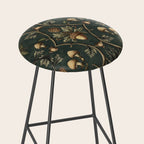 William Morris Style Forest Tales Cabincore Pattern Green Stool Gallery Image 2