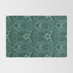 Gothic Halloween Damask - terrifying teal Rug Gallery Image 2