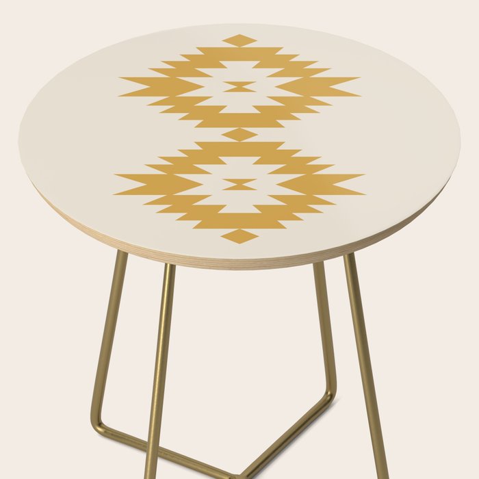 Southwestern Minimalism - Golden Yellow Neutral Beige Side Table Gallery Image 2