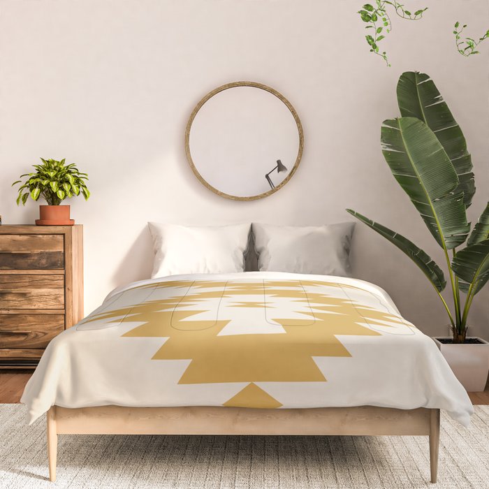Southwestern Minimalism - Golden Yellow Neutral Beige Comforter Gallery Image 3
