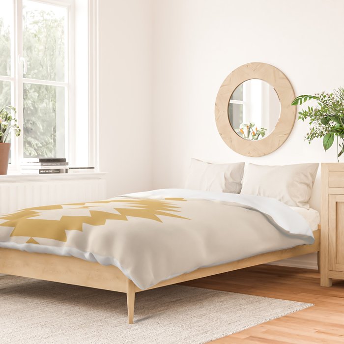 Southwestern Minimalism - Golden Yellow Neutral Beige Duvet Cover Gallery Image 2