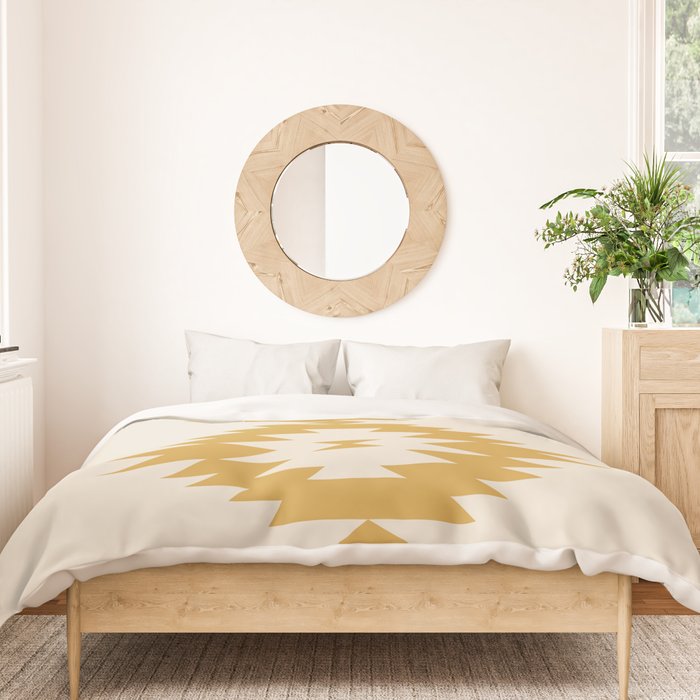 Southwestern Minimalism - Golden Yellow Neutral Beige Duvet Cover Gallery Image 3