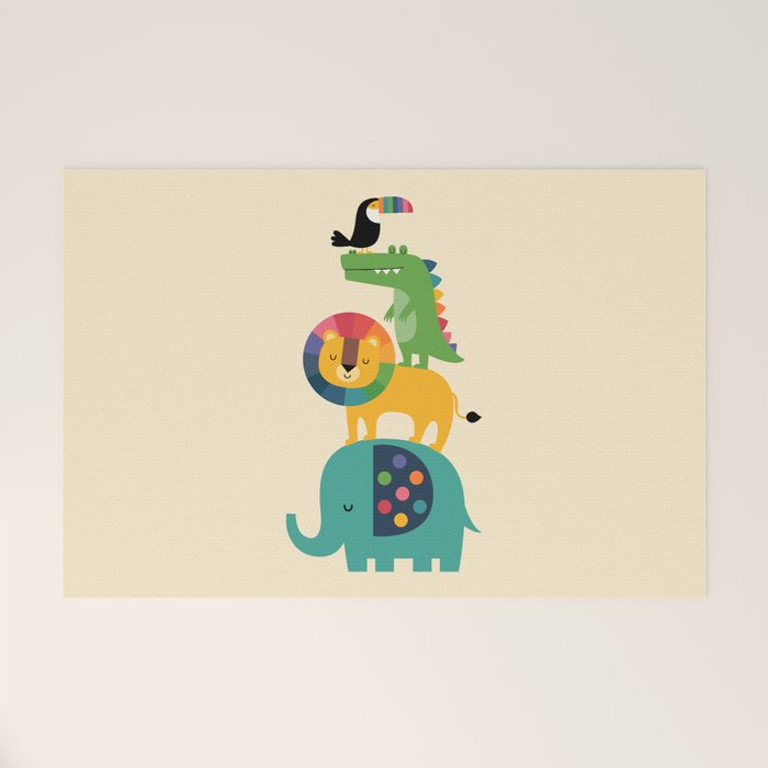 Rainbow Safari Welcome Mat Gallery Image 1