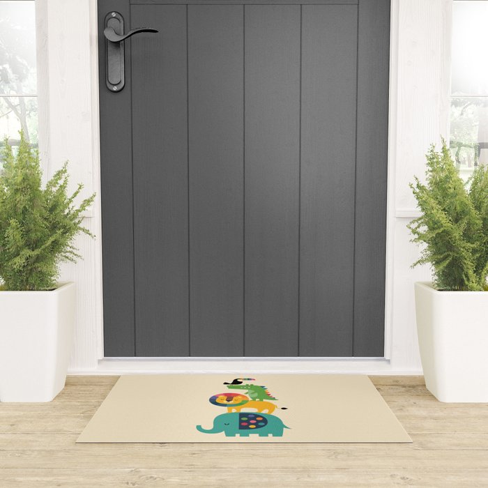 Rainbow Safari Welcome Mat Gallery Image 3