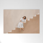 Girl Thinking on a Stairway Welcome Mat Gallery Image 1