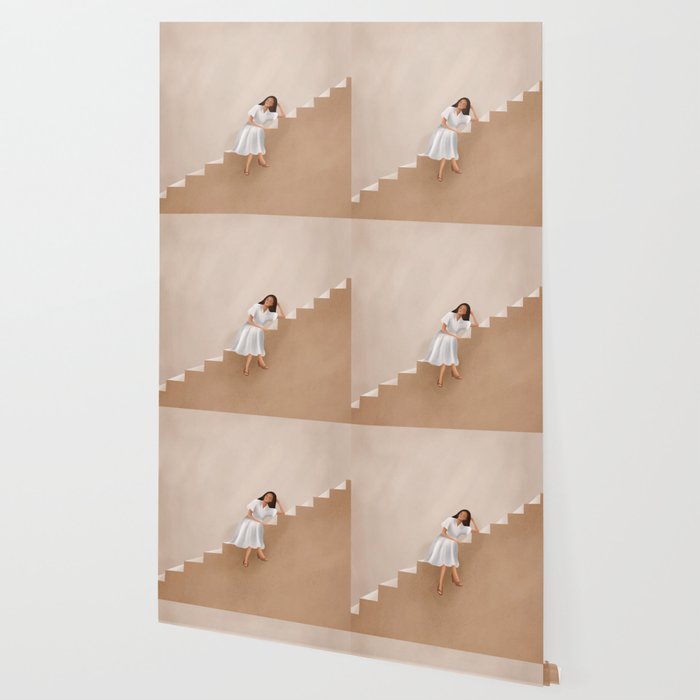 Girl Thinking on a Stairway Wallpaper Gallery Image 2