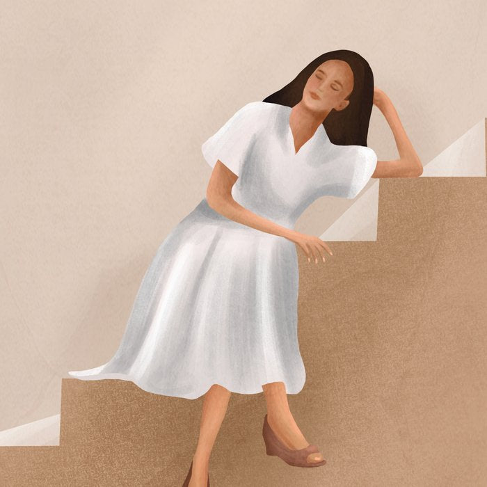 Girl Thinking on a Stairway Coffee Mug Gallery Image 2