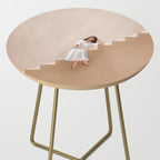 Girl Thinking on a Stairway Side Table Gallery Image 2
