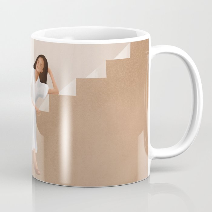 Girl Thinking on a Stairway Coffee Mug Gallery Image 1