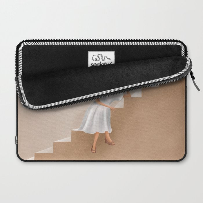 Girl Thinking on a Stairway Laptop Sleeve Gallery Image 2