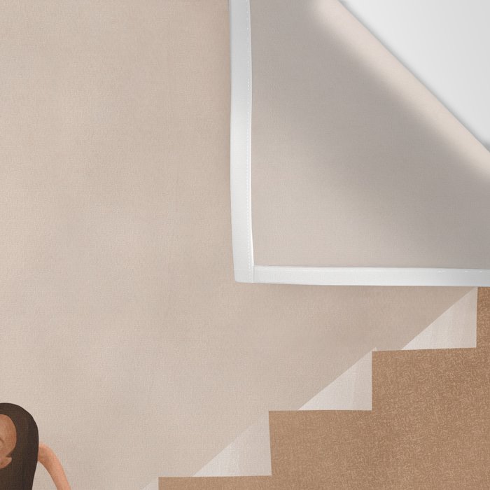 Girl Thinking on a Stairway Wall Tapestry Gallery Image 3