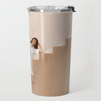 Girl Thinking on a Stairway Travel Mug Gallery Image 2