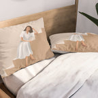 Girl Thinking on a Stairway Pillow Sham Gallery Image 2